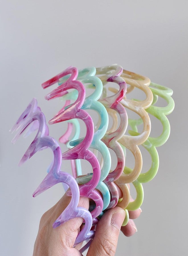 Spenlly 2Pcs Zig Zag Headbands for Women Girls, Plastic Shark Tooth Hair Comb Fashion Non Slip Teeth Hair Accessories (Pink Purple, One Size) - Image 5